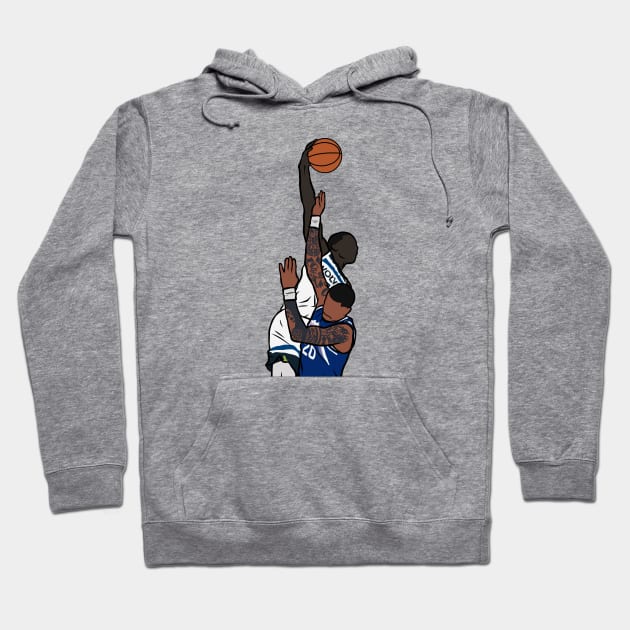 Anthony Edwards Dunks on John Collins Hoodie by rattraptees